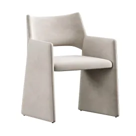 CB Foley Faux Mohair Gray Dining Armchair